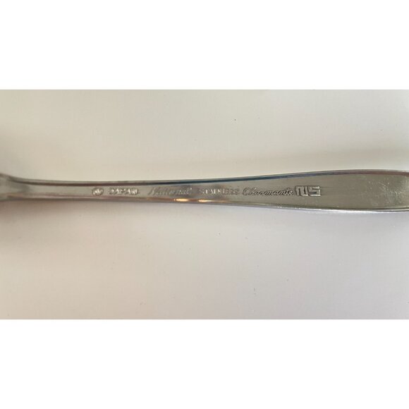 7 Vintage National Stainless Charmante Stainless Salad Forks Flatware Japan - Picture 4 of 8
